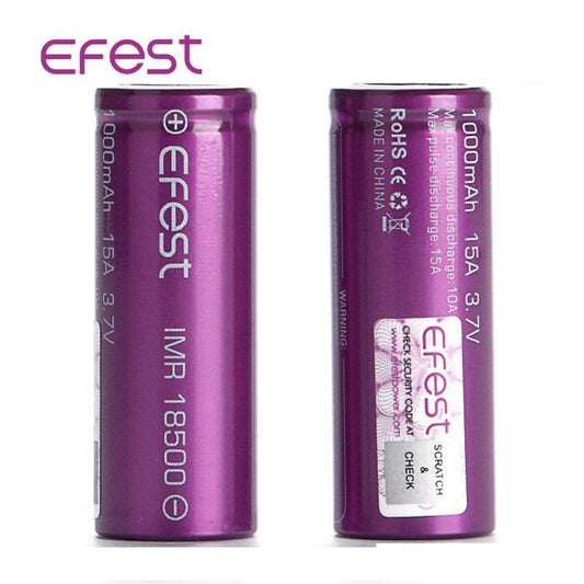 18500 EFEST IMR 1000mAh Flat Top 3.7V Battery