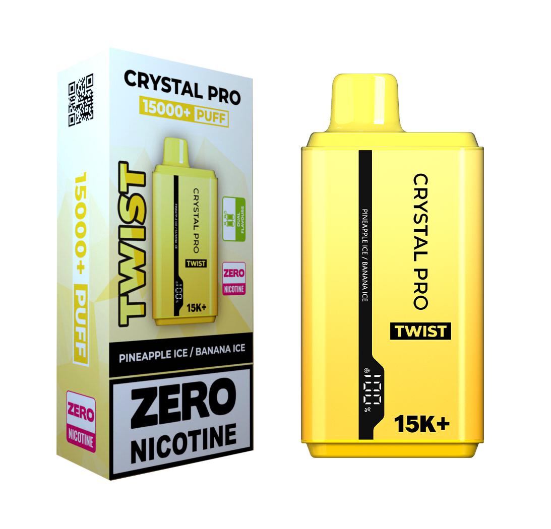 0% Crystal Pro Twist 15000 Puffs Disposable Vape-Box of 5