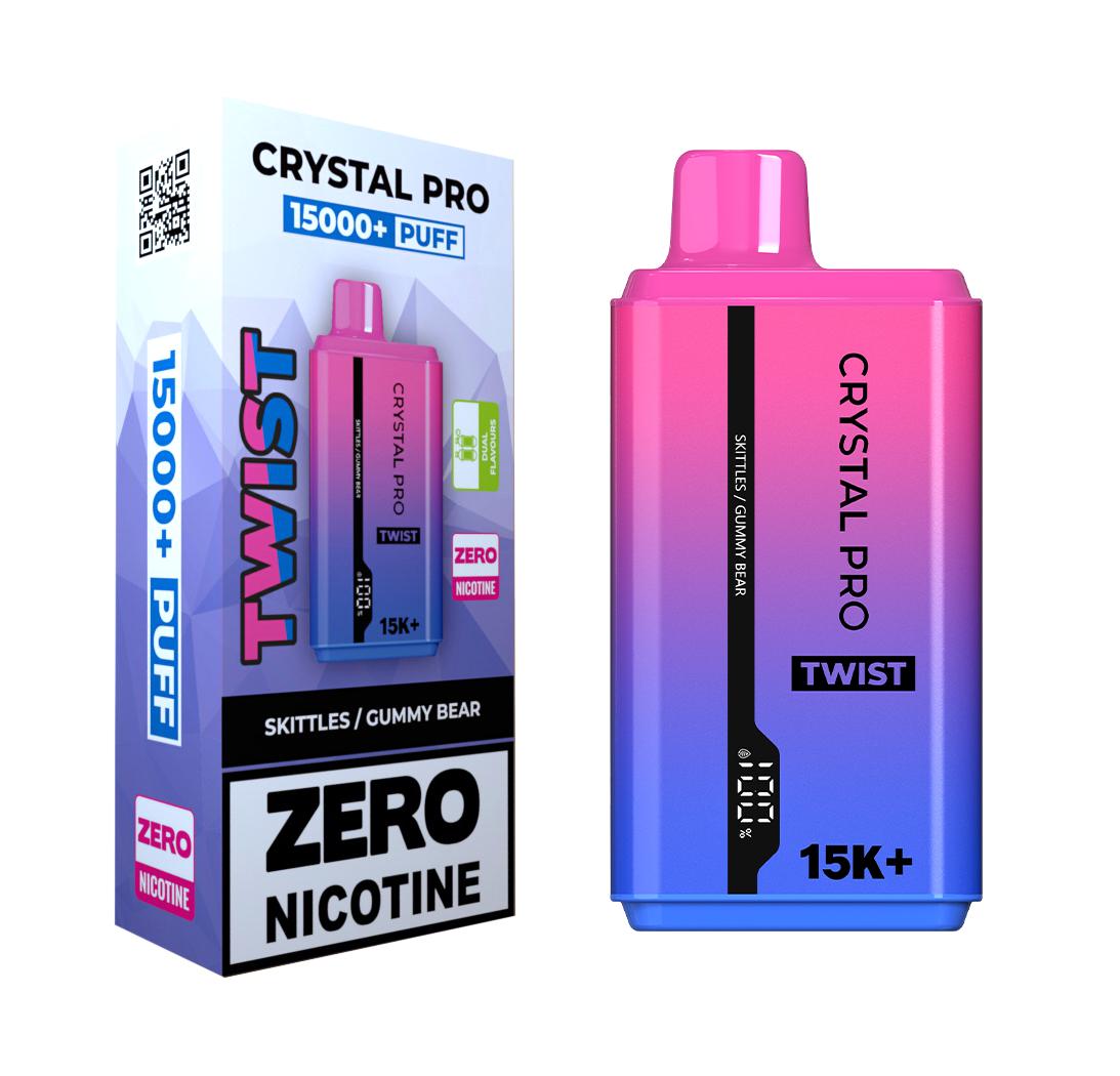 0% Crystal Pro Twist 15000 Puffs Disposable Vape-Box of 5