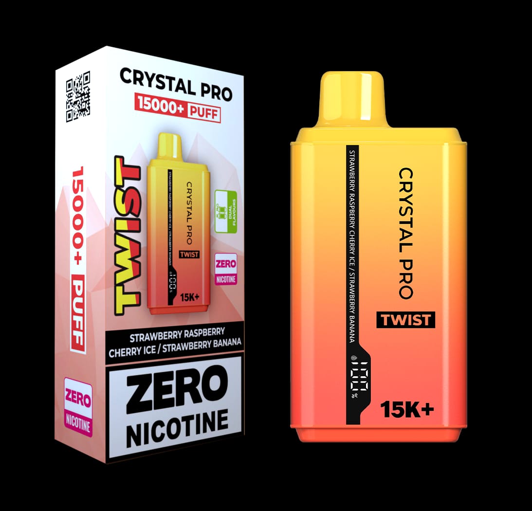 0% Crystal Pro Twist 15000 Puffs Disposable Vape-Box of 5