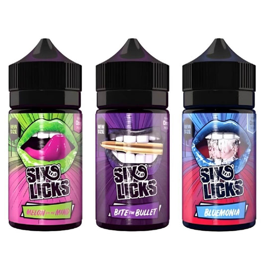 Six Licks Shortfill 50ml E-Liquid - All Ranges